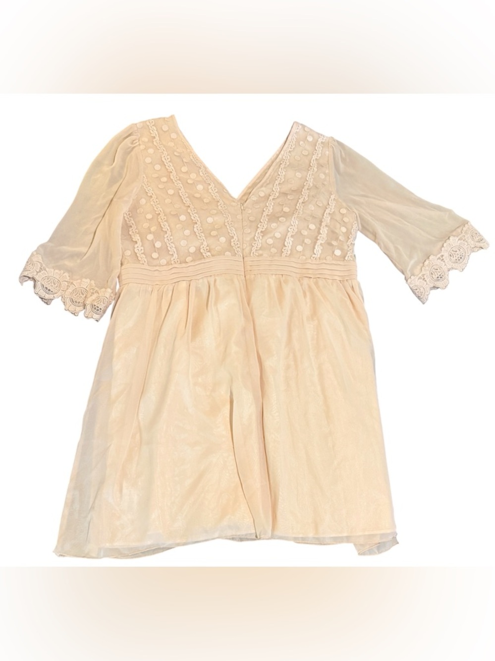 Beautiful Asos Cream Embroidered Mini Dress Size 18